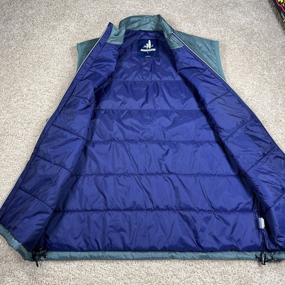 Johnnie-O Prep-Formance Full Zip Vest Men’s Size Large Green Blue JMVT1040 - Picture 3 of 9